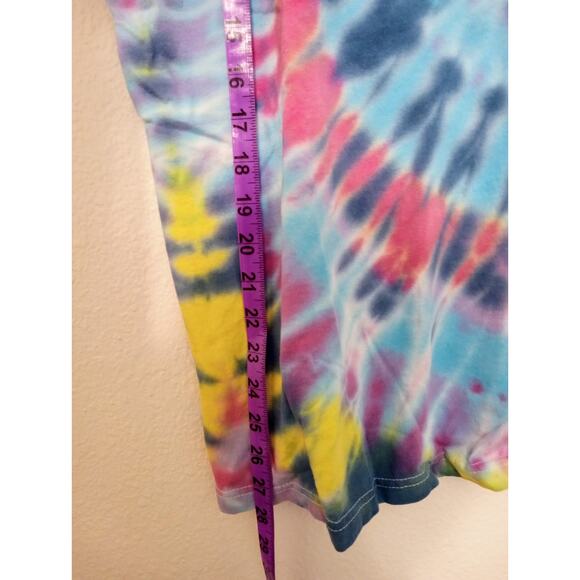 Y2K Fruit of the Loom Tie Dye Spiral Tee • Vibrant Heavy Cotton Retro Vibes SZ L - Picture 4 of 5